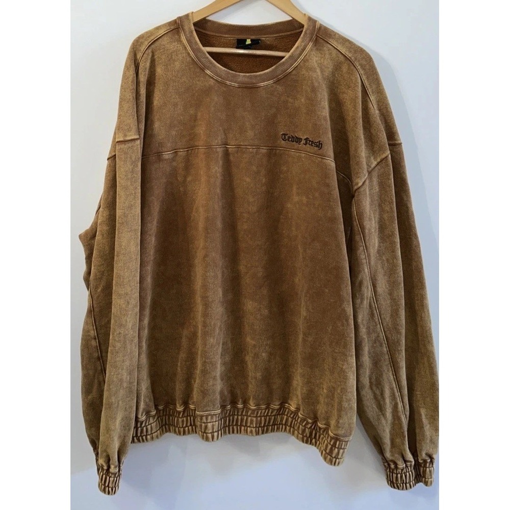 Mens Teddy Fresh Crew Neck Pullover Sweatshirt Sz 2XL Clean